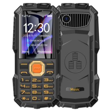 Q7+ 4G Elder Rugged Phone, 1.77", 16800mAh, Dual SIM, SOS, FM, Black - 1