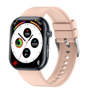 ET587 Smart Watch, 1.95" AMOLED, ECG/Blood Sugar Monitor, Pink - 1
