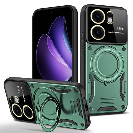 OPPO Reno13 F 4G/5G MagSafe Holder Phone Case - Green - 1