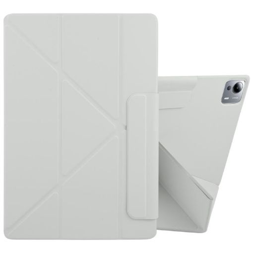 Xiaomi Pad 7 Ultra Grey Leather Tablet Case - Magnetic Buckle - 1