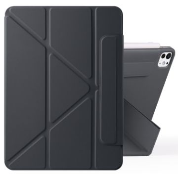 iPad Pro 13 2024 Magnetic Leather Tablet Case - Black - 1