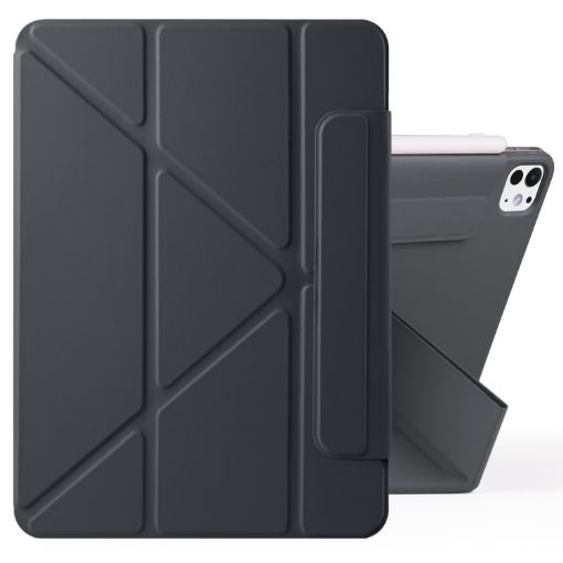 iPad Pro 13 2024 Magnetic Leather Tablet Case - Black - 1