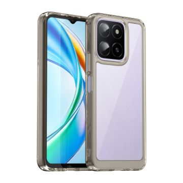 For Honor X5b Acrylic Hybrid TPU Phone Case - Transparent Grey - 1