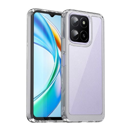 For Honor X6b Colorful Series Acrylic Hybrid TPU Phone Case Transparent - 1
