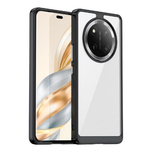 For Honor X60 Pro Black Acrylic Hybrid TPU Phone Case - Colorful Series - 1