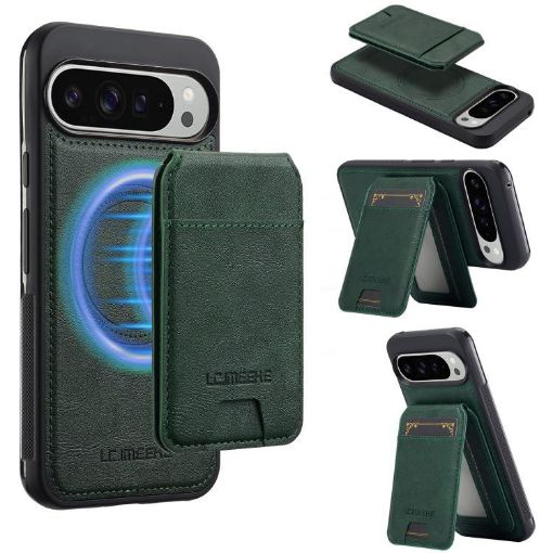 Google Pixel 10 Pro XL LC.IMEEKE L3 RFID Card Bag Magsafe Case Green - 1