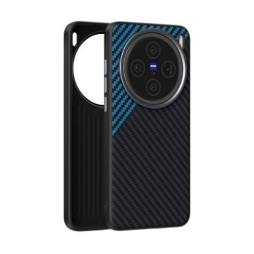 Vivo X200 ABEEL C Carbon Fiber 6D MagSafe Case - Black Blue - 1