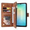 Samsung Galaxy A07 4G/5G Brown Leather Wallet Phone Case with Zipper - 4