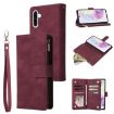 Samsung Galaxy A17 5G Wine Red Leather Wallet Phone Case with Zipper - 1