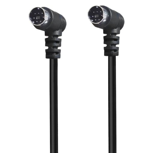 Mini DIN 7 Pin S-Video Cable, 0.5m Elbow to Elbow Audio/Video - 1