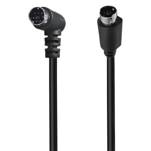 Mini DIN 7 Pin S-Video Cable 0.5m Straight to Elbow Audio/Video - 1