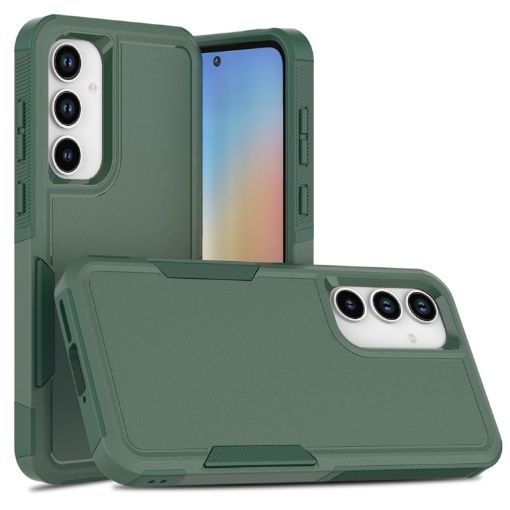 Samsung Galaxy A35/A55 5G Phone Case, 2 in 1 PC + TPU, Dark Green - 1