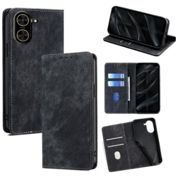 Redmi A5 4G RFID Anti-theft Magnetic Leather Phone Case Black - 1