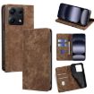 Redmi Note 14S 4G RFID Anti-theft Magnetic Leather Case Brown - 1