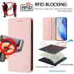 Xiaomi 14 Ultra 5G Pink RFID Leather Phone Case - Dual-Folded Magnetic - 5