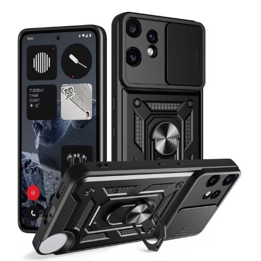 Nothing CMF Phone 2 Pro Case Black - Sliding Camera Cover TPU+PC Design - 1