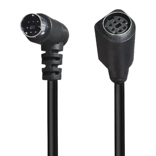 3m Mini DIN 7 Pin Core A/V Cable (Male to Female Elbow) - 1