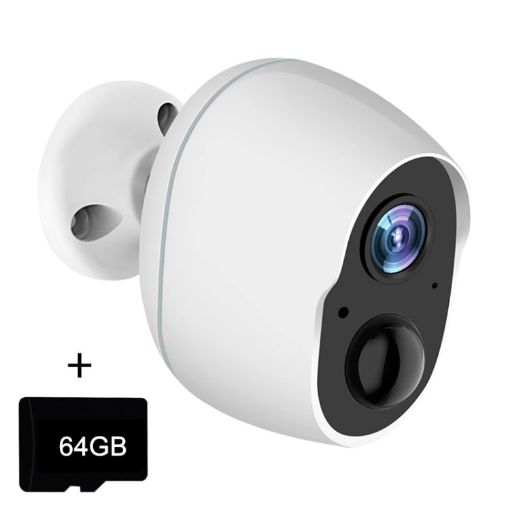 Ultra-HD Infrared Night Vision WiFi Camera, 64GB Memory, US Plug - 1