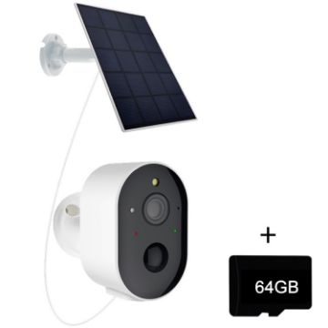 3MP Outdoor HD Solar WiFi Camera with 64GB Memory Card (EU Plug) - 1