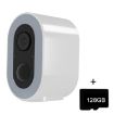 WiFi Tuya Smart HD Battery Camera, US Plug, 128GB Memory (White) - 1