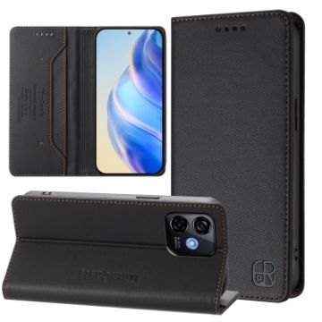 Ulefone Note 16 Pro RC01 Dual-Fold Magnetic RFID Leather Case Black - 1