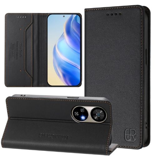 Ulefone Note 17 Pro RC01 Dual-Folded Magnetic RFID Leather Case Black - 1