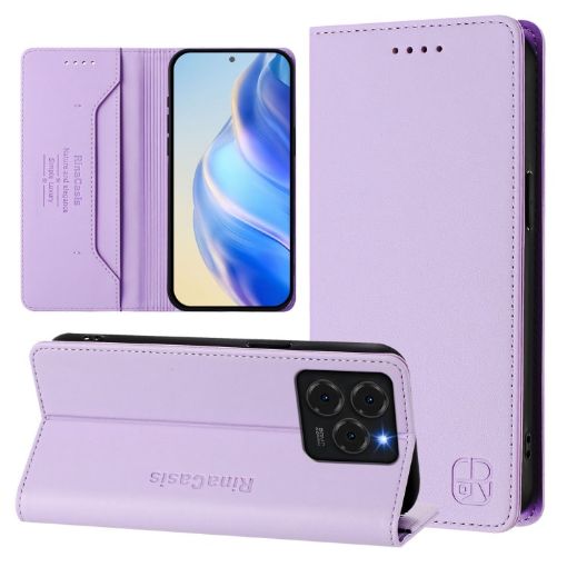 Ulefone Note 20 Pro Light Purple RFID Leather Phone Case Dual-Folded - 1