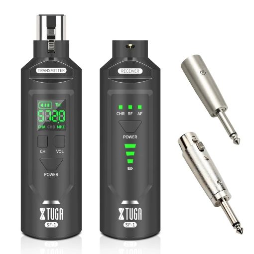 XTUGA SF-1 UHF Wireless XLR Transmitter & Receiver for Mic/Guitar - 1