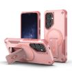 Samsung Galaxy A35 Pink Armor MagSafe Holder Hybrid TPU Phone Case - 1