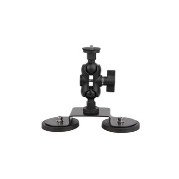 Magnetic Base Mount Holder for GoPro & Action Cameras - Dual-Leg, Black - 1