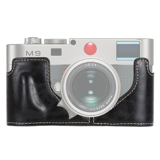 Leica M9 Black PU Leather Camera Half Case Base 1/4" Thread - 1