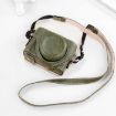 Sony ZV-1F/ZV1M2 Full Body Camera PU Leather Case Bag with Strap Green - 1