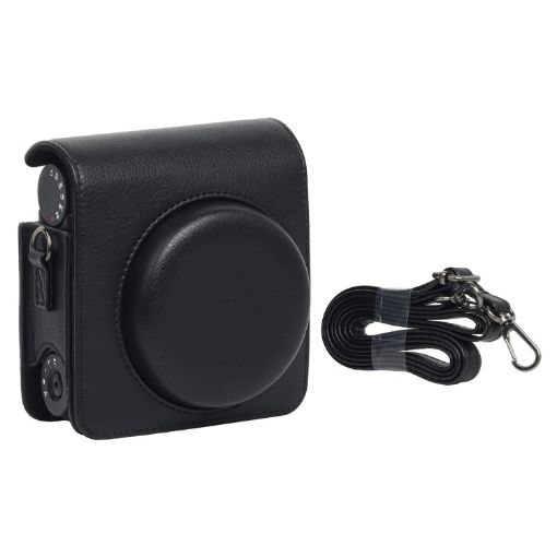 Fujifilm Instax Mini 99 Camera PU Leather Case Bag with Strap - Black - 1