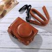 Canon PowerShot G7 X Mark II Brown PU Leather Camera Case with Strap - 3