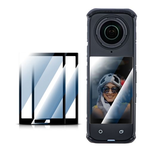 Insta360 X5/X4 STARTRC HD Tempered Glass Film 2pcs (Black) - 1