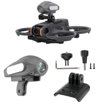 DJI Avata 2 Sunnylife Camera Holder & Light Bracket Mount (Black) - 1