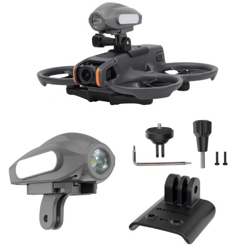 DJI Avata 2 Sunnylife Camera Holder & Light Bracket Mount (Black) - 1