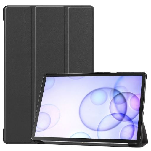 Galaxy Tab S6 T860/T865 Black Leather Case with Holder & Sleep/Wake Function - 1