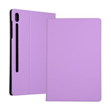 Purple Leather Case for Galaxy Tab S6 T860 with Holder & Elastic Texture - 1