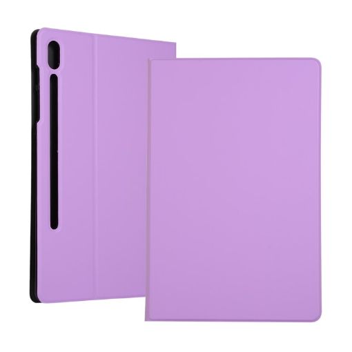 Purple Leather Case for Galaxy Tab S6 T860 with Holder & Elastic Texture - 1