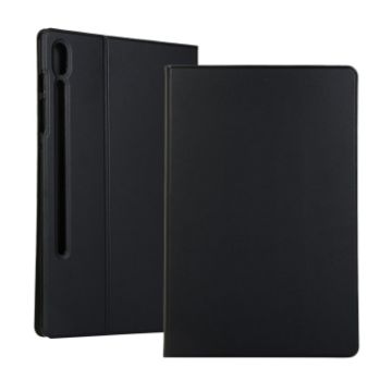 Galaxy Tab S6 T860 Leather Case, Black - Elastic Texture, Holder, Flip - 1