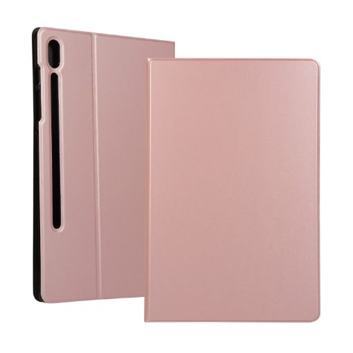 Rose Gold Leather Case for Galaxy Tab S6 T860 with Holder, Flip Design - 1