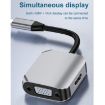HW-6002 Type-C/USB-C to HDMI + VGA Adapter Converter (Grey) - 7