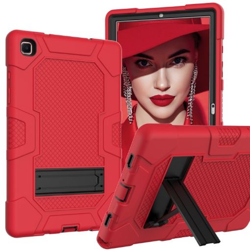 Samsung Galaxy Tab A7 10.4 (2020) Shockproof Case with Holder - Red Black - 1
