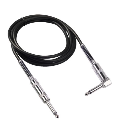 TC048SL 6.35mm Straight to Elbow Guitar Cable, 3m Audio Cable Length - 1