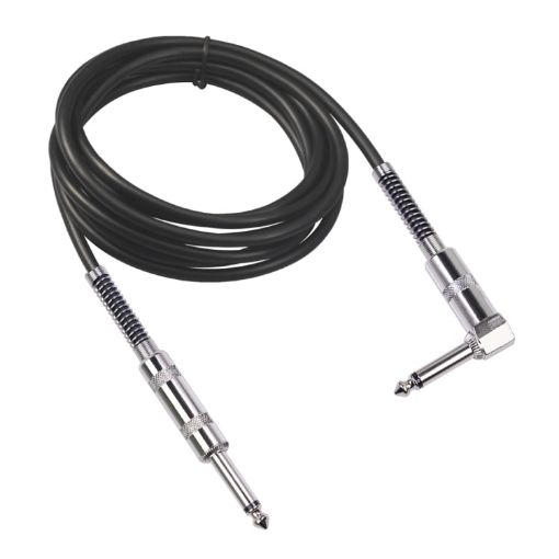 6m TC048SL 6.35mm Plug Straight to Elbow Electric Guitar Cable - 1