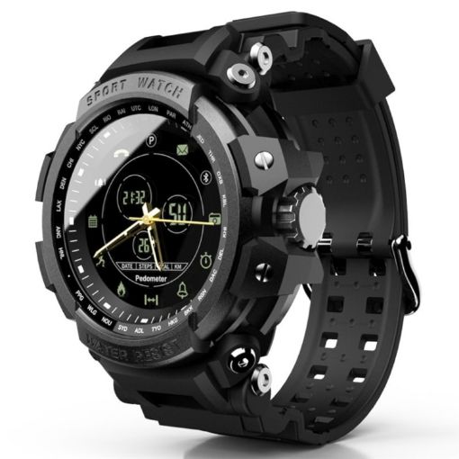 Lokmat MK28 Smart Watch, 1.4" FSTN Screen, IP68 Waterproof, Black - 1