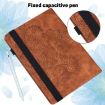 Samsung Galaxy Tab A7 T500 Peacock Embossed Flip Leather Case Brown - 6