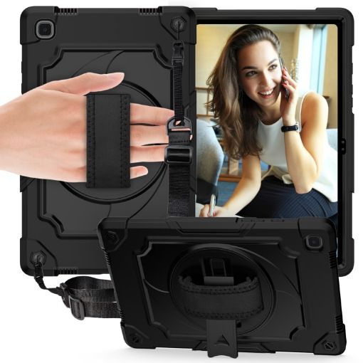Samsung Galaxy Tab A7 10.4 2020 Shockproof Case with Holder - Black - 1