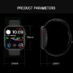 DW35PRO 1.75" IPX7 Waterproof Smart Watch, Bluetooth, Heart Rate, Red Strap - 3